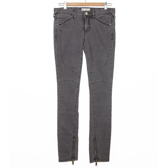 Free People Biker Skinny Jeans – Washed Black, Women’s Size 28 - Picture 1 of 10